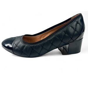 Vionic Ruby Quilted Leather Block Heel Pump 8 Slip On Stretch Womens